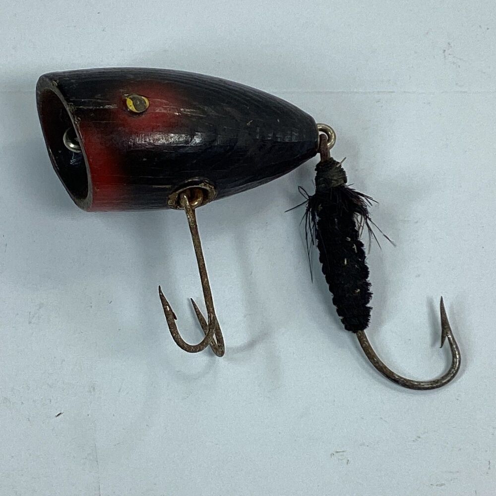 1930s Plunk Oreno South Bend Fishing Lure Black Tac Eye Vintage